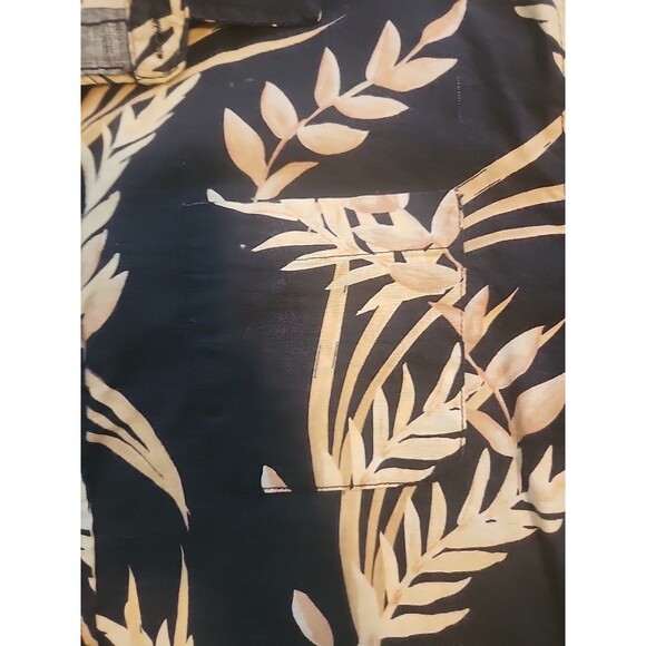 Seapointe Hawaiian Short Sleeve Cotton Button Front Shirt Men's M Blue Beige - Picture 4 of 7